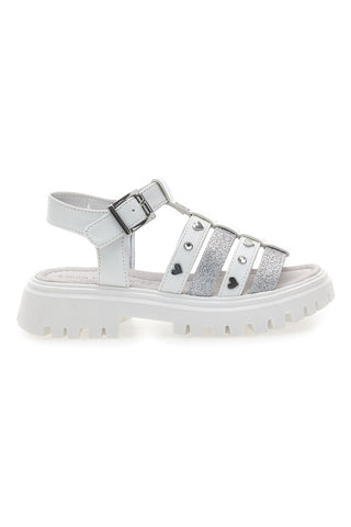 Sandali bianchi con borchie e suola chunky Laura Biagiotti 90219488