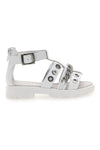 Weiße Sandalen mit Strasssteinen und silbernen Nieten Laura Biagiotti AG1728616312