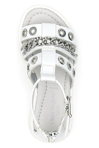 Sandali bianchi con strass e borchie silver Laura Biagiotti AG1728616312