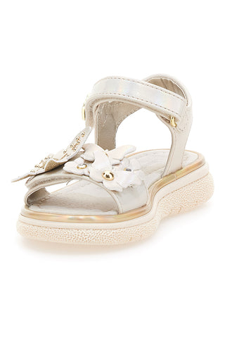 Sandali bianchi con fiori e strappo Laura Biagiotti 96129493