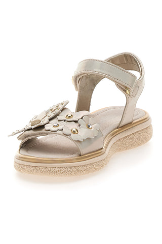 Goldene Sandalen mit dekorativer Blume und Klettverschluss LAURA BIAGIOTTI 96129493