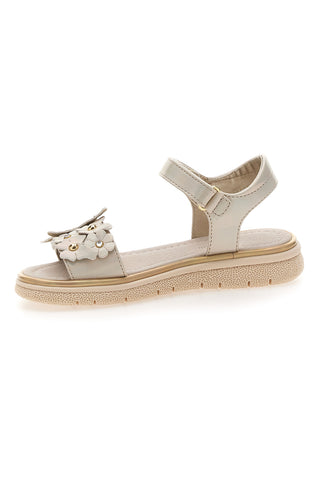 Goldene Sandalen mit dekorativer Blume und Klettverschluss LAURA BIAGIOTTI 96129493