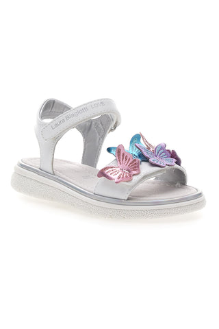 Weiße Sandalen mit bunten Applikationen und Klettverschluss LAURA BIAGIOTTI 96139491