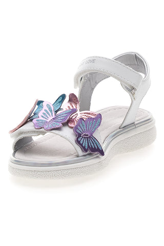 Weiße Sandalen mit bunten Applikationen und Klettverschluss LAURA BIAGIOTTI 96139491