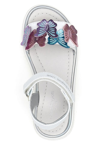 Weiße Sandalen mit bunten Applikationen und Klettverschluss LAURA BIAGIOTTI 96139491