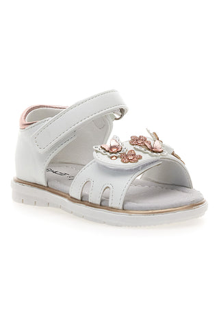 Sandali Bianchi e Rosa Con Strappo in Velcro Grazie 200C355
