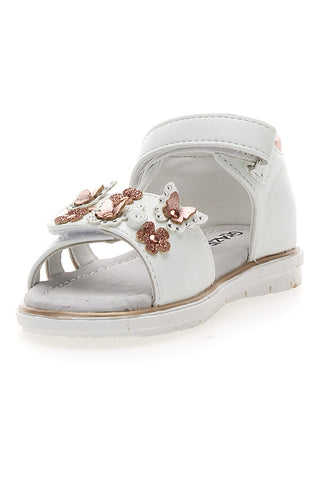 Weiße und rosa Sandalen mit Klettverschluss Danke 200C355
