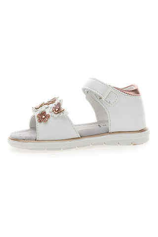 Sandali Bianchi e Rosa Con Strappo in Velcro Grazie 200C355