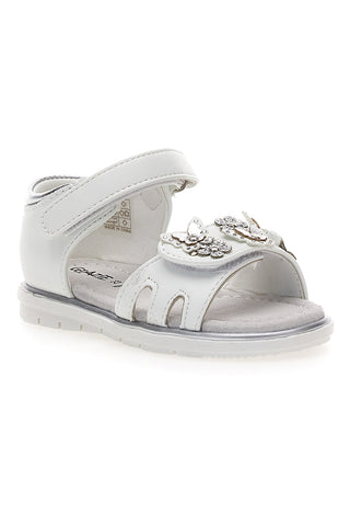 Sandali Bianchi Con Strappo in Velcro Grazie 200C355