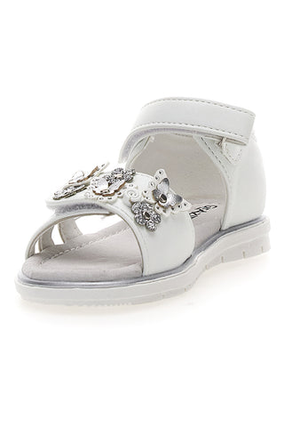 Sandali Bianchi Con Strappo in Velcro Grazie 200C355