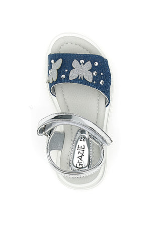 Sandalen mit Schmetterlingen und blauen Anhängern Thank you girl 218349