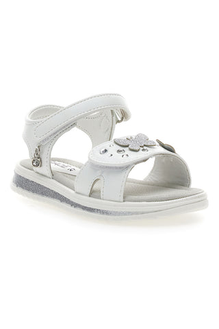 Weiße Sandalen mit Schmetterlingen und Charms, Thank You Girl 218349