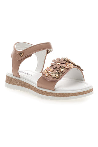 Rosa Sandalen mit Blumen und Klettverschluss GRAZIE GIRL 283348