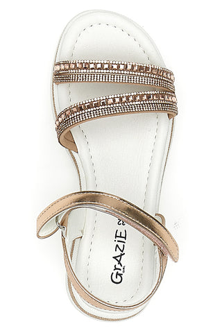 Rosa Sandalen mit Glitzer und Pailletten auf dem Obermaterial GRAZIE GIRL 283368