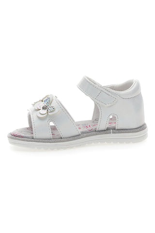 Sandali Bianchi con Farfalle e Doppio Velcro GRAZIE GIRL 15018