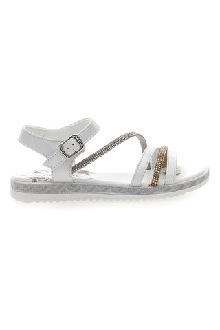 Weiße Sandalen mit goldenen Details Danke 14311