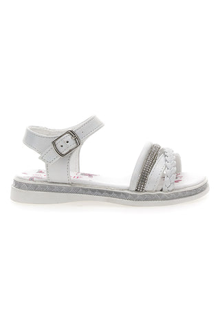 Weiße Sandalen mit Riemen und weicher Sohle GRAZIE GIRL 14327