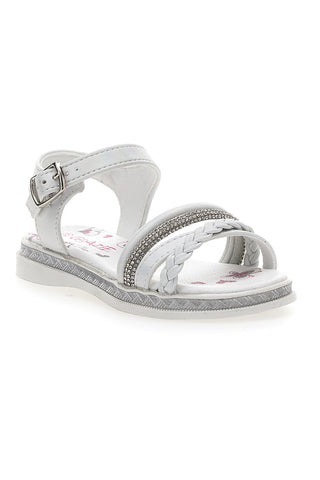 Weiße Sandalen mit Riemen und weicher Sohle GRAZIE GIRL 14327