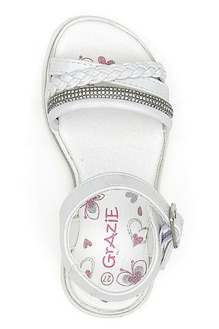 Weiße Sandalen mit Riemen und weicher Sohle GRAZIE GIRL 14327