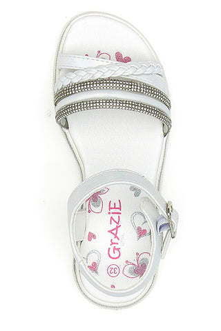 Sandali Bianchi Con Cinturino alla Caviglia Grazie 14327