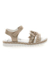 Platin Sandalen mit Klettverschluss Danke 15022