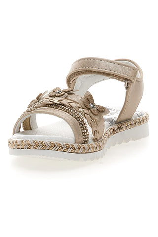 Sandali Platino Con Strappo in Velcro Grazie 15022