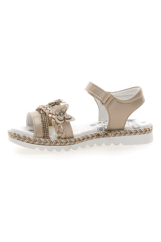 Platin Sandalen mit Klettverschluss Danke 15022