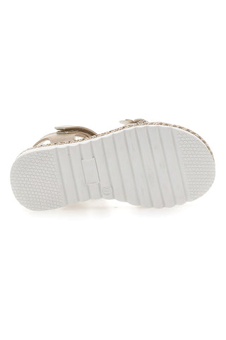 Platin Sandalen mit Klettverschluss Danke 15022