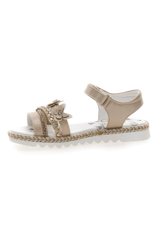 Platin Sandalen mit Klettverschluss Danke 15022