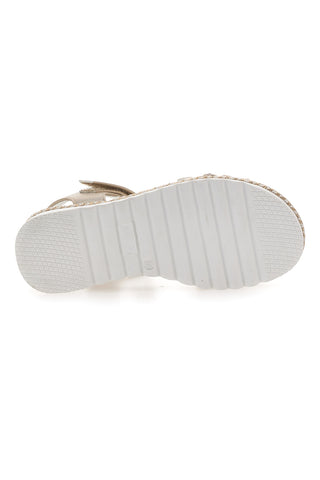 Platin Sandalen mit Klettverschluss Danke 15022