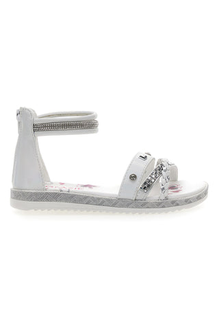 Weiße Sandalen mit Reißverschluss hinten, Thank You 14322