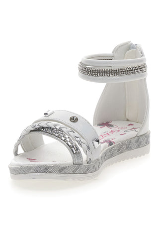 Sandali Bianchi Con Cerniera Posteriore Grazie 14322
