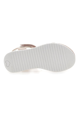 Beige Sandalen mit dekorativer Kette und Klettverschluss GRAZIE GIRL 14320