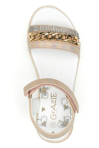 Sandali Cipria Con Catena Dotara e Cinturino con Strappo Grazie 14320