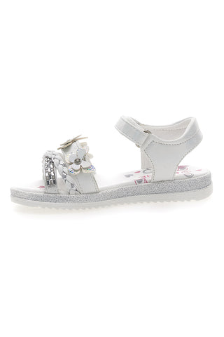 Sandali Bianchi con Farfalle Decorative e Chiusura a Velcro GRAZIE GIRL 14330