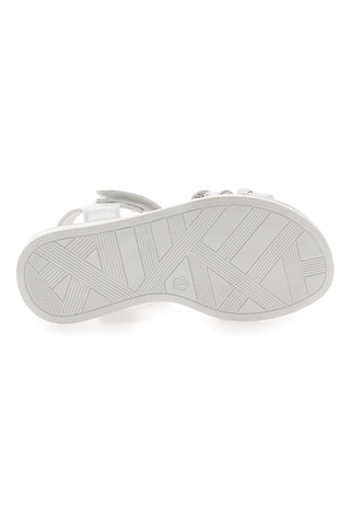 Sandali Bianchi e Argento con Velcro GRAZIE GIRL 14342