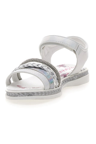 Sandali Bianchi Con Dettagli Argentati Grazie 14342