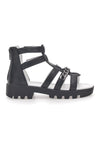 Schwarze Sandalen mit Reißverschluss Danke 14355