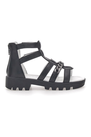 Schwarze Sandalen mit Reißverschluss Danke 14355