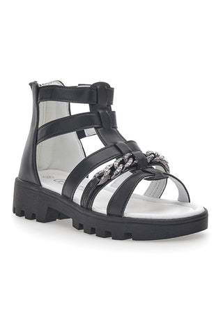 Schwarze Sandalen mit Reißverschluss Danke 14355