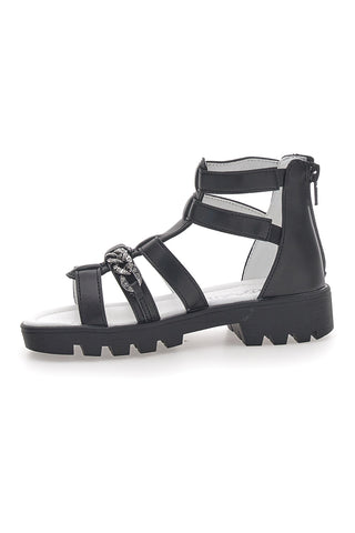 Schwarze Sandalen mit Reißverschluss Danke 14355