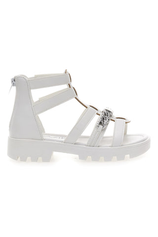 Weiße Sandalen mit Reißverschluss Danke 14355