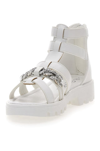 Sandali Bianchi Con Cerniera Grazie 14355