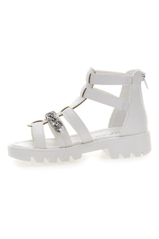 Sandali Bianchi Con Cerniera Grazie 14355