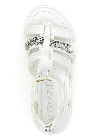 Sandali Bianchi Con Cerniera Grazie 14355