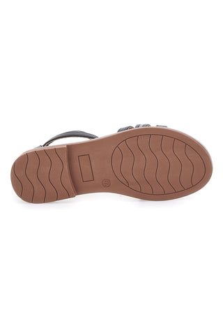 Schwarze Bandeau-Sandalen mit Reißverschluss hinten GRAZIE GIRL 15029