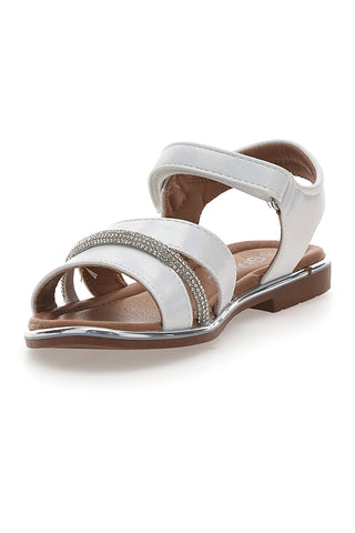 Sandali Bianchi Con Strappo in Velcro Grazie 15025