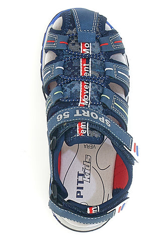 Pitt Kids 14116 Blaue Fischersandalen mit Klettverschluss