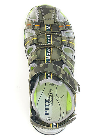 Grüne Fischersandalen mit Klettverschluss Pitt Kids 14371