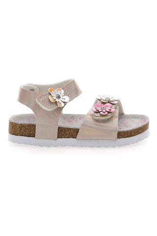 Beige Sandalen mit Blumen PITT KIDS 14330